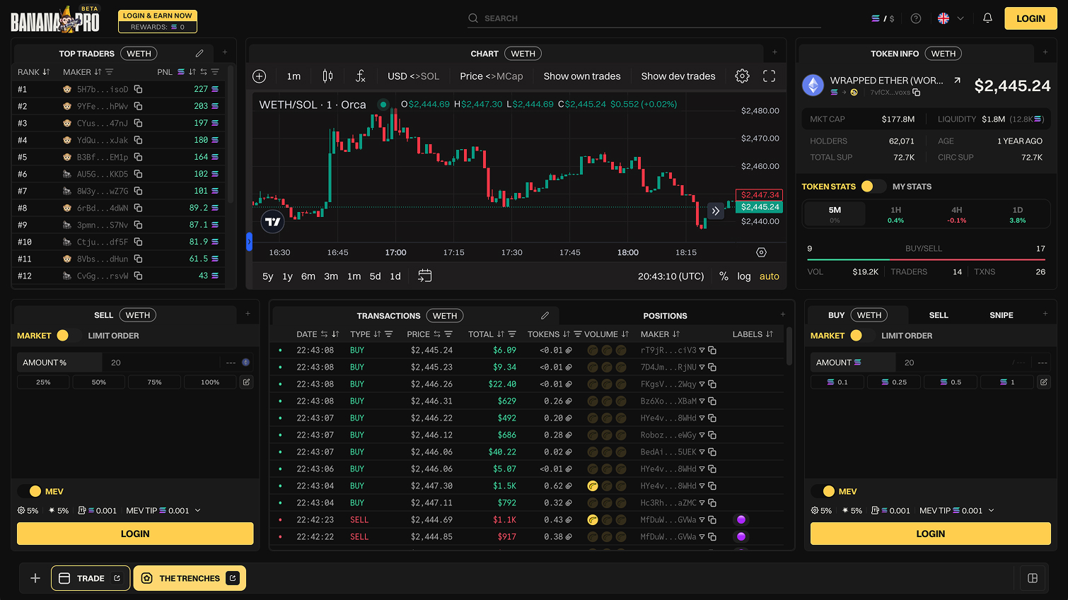 Base App token trading interface