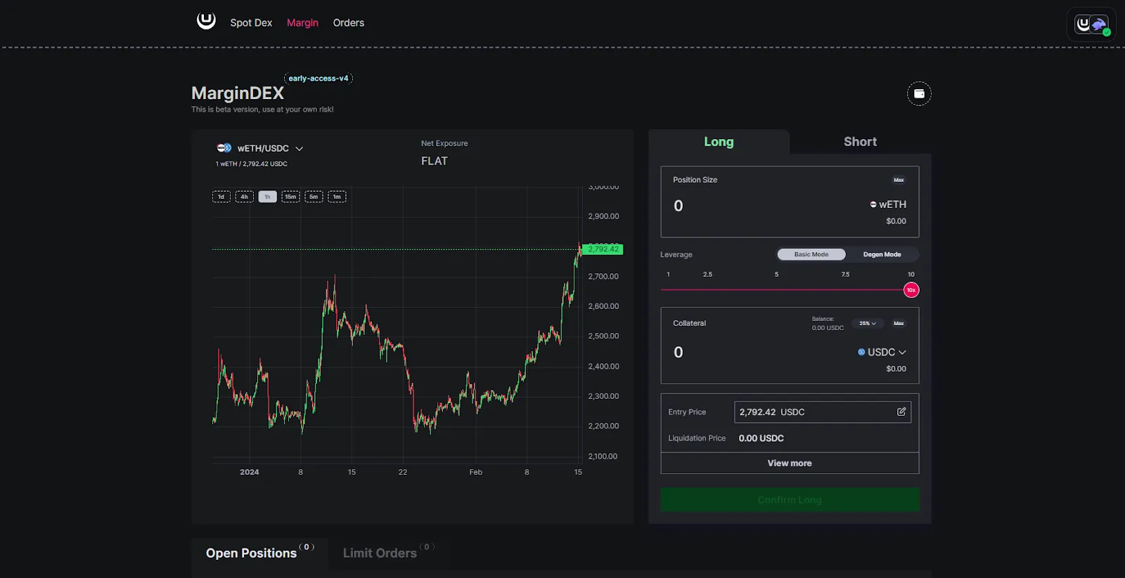 Perp DEX margin calculation error