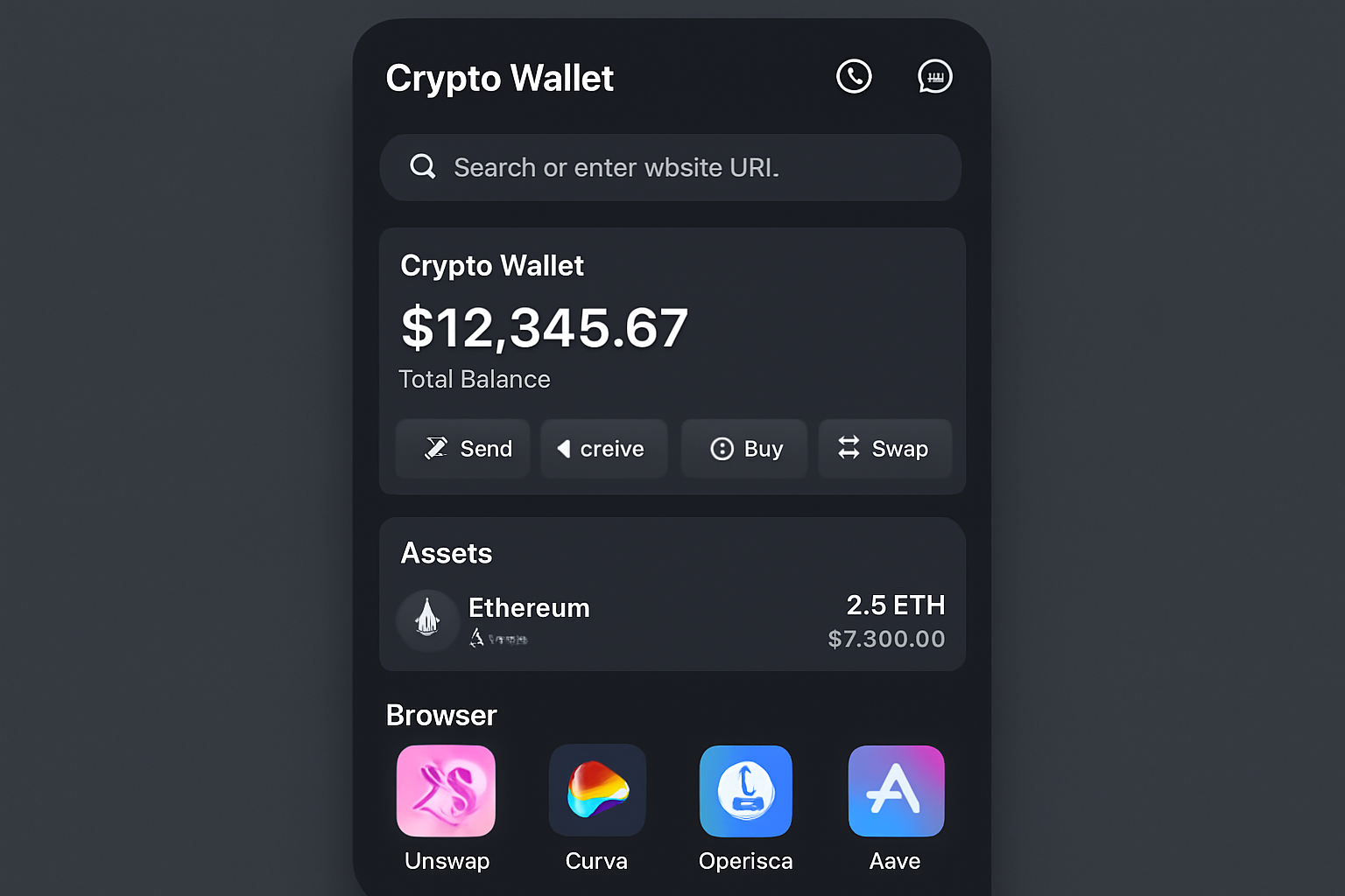 crypto wallet dapp browser unified interface