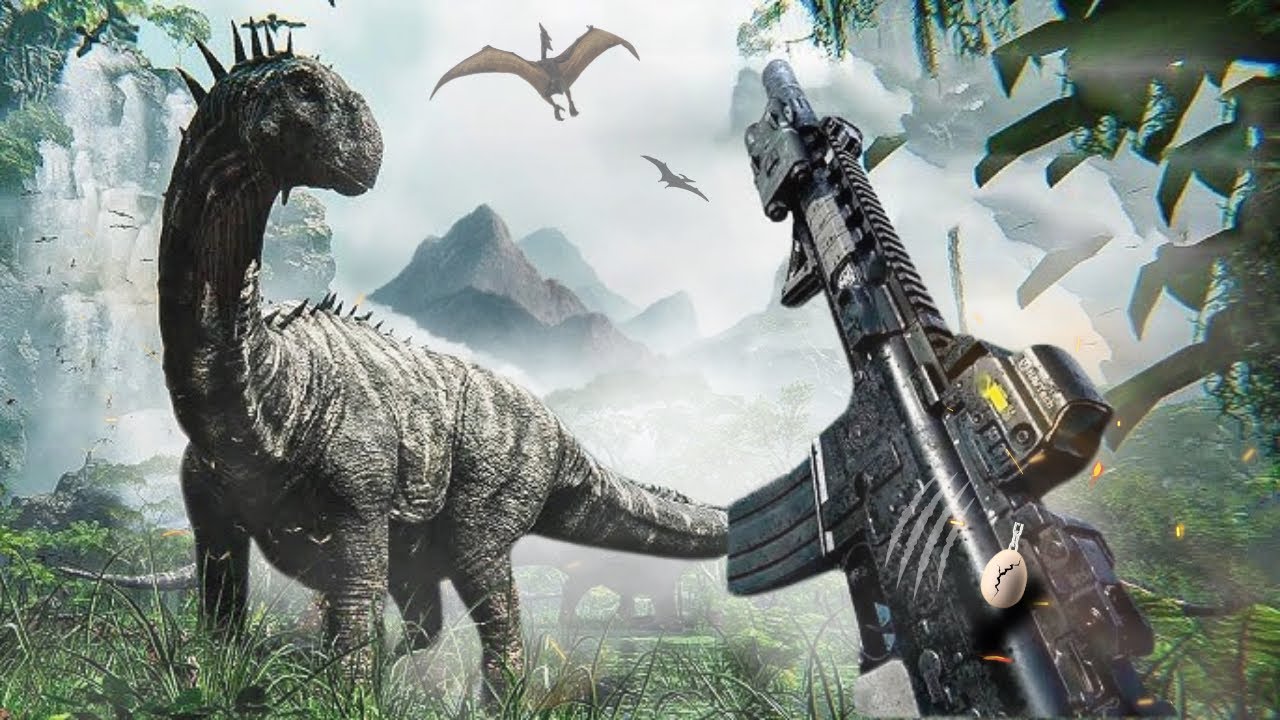 Ferocious game island and dinosaur action