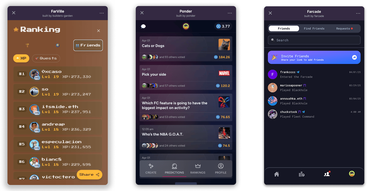 Farcaster MiniApps dashboard or user interacting with MiniApps