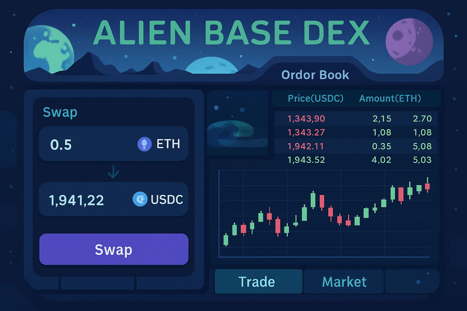 Alien Base DEX trading interface