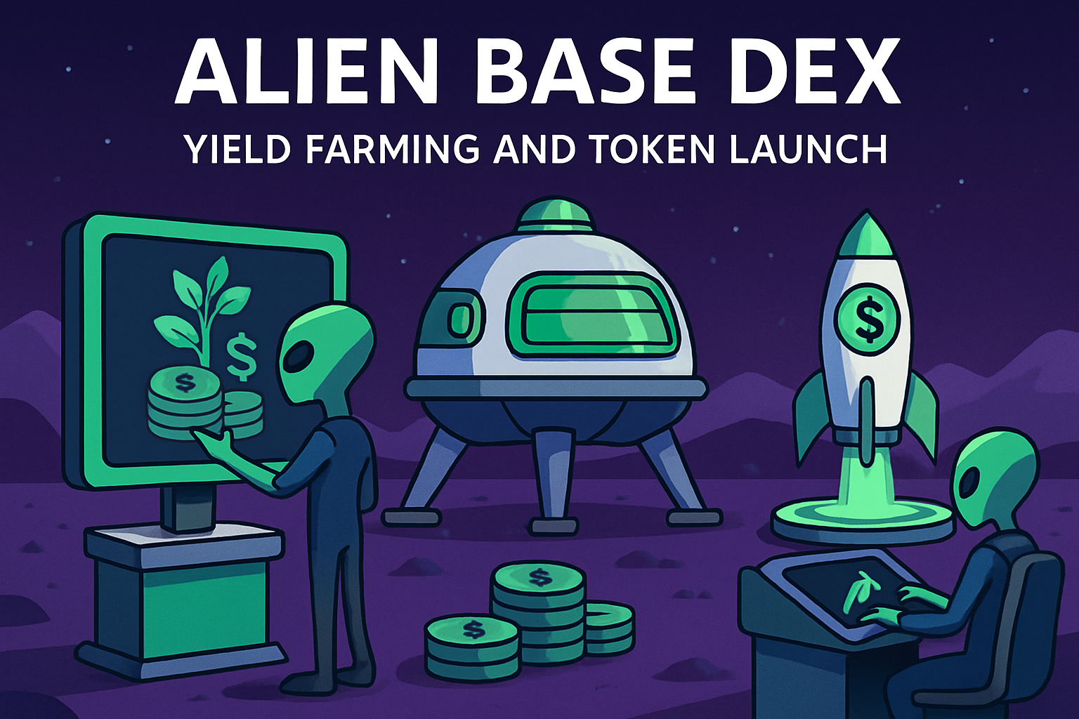 Alien Base DEX yield farming and token launch
