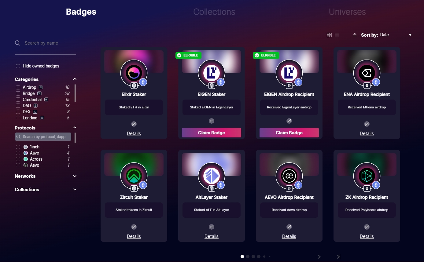 DAO NFT badge reputation system