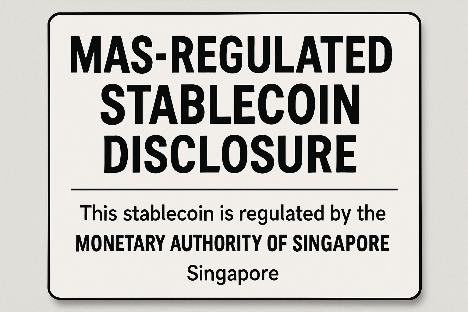 MAS-regulated stablecoin disclosure Singapore