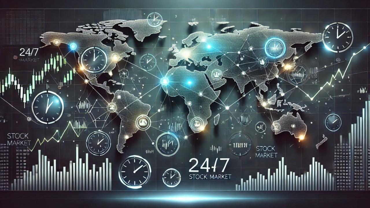24/7 stock trading clock global markets