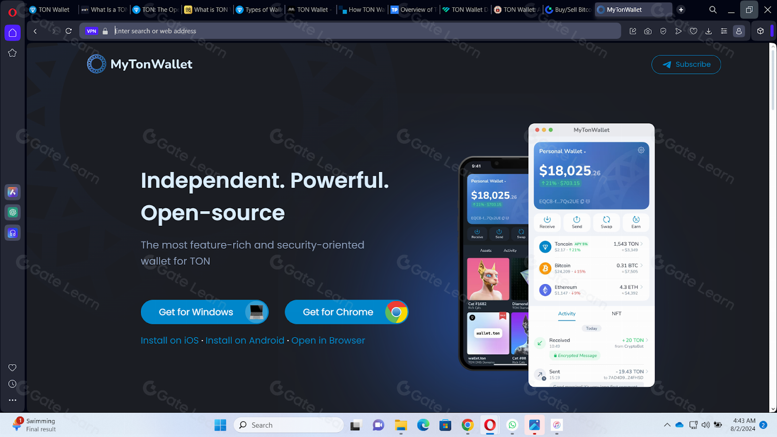 Telegram TON wallet stock trading interface