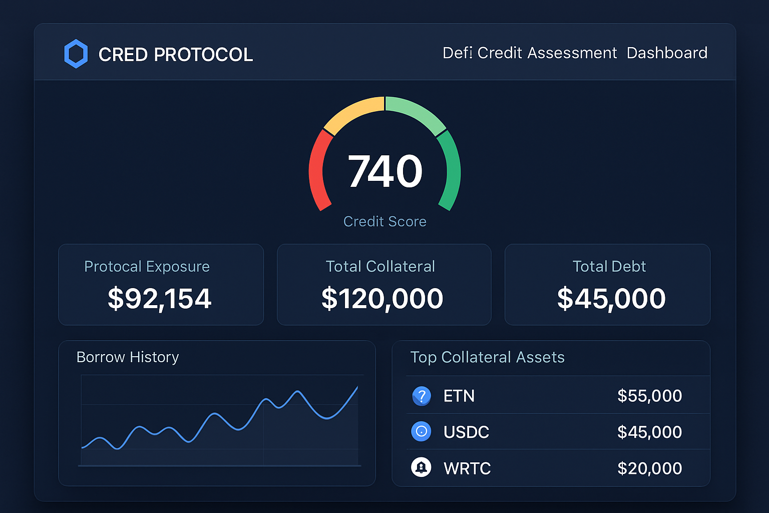 Cred Protocol DeFi credit assessment dashboard