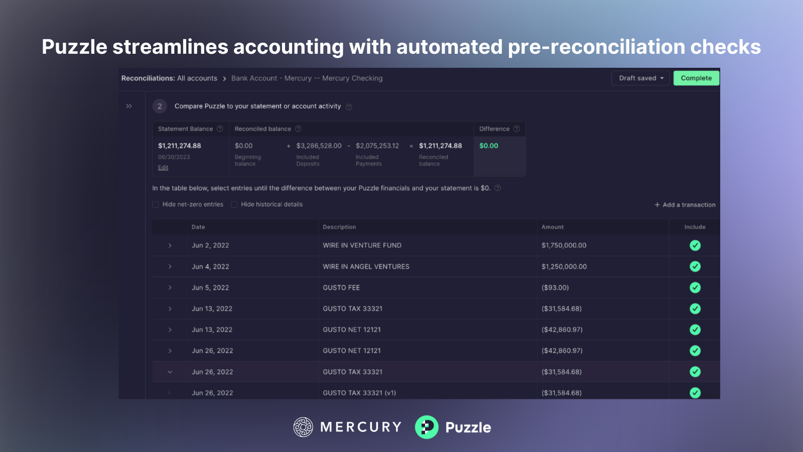Mercury bank dashboard for startups