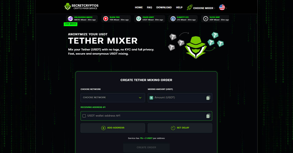 ReguShield Mixer USDT privacy tool
