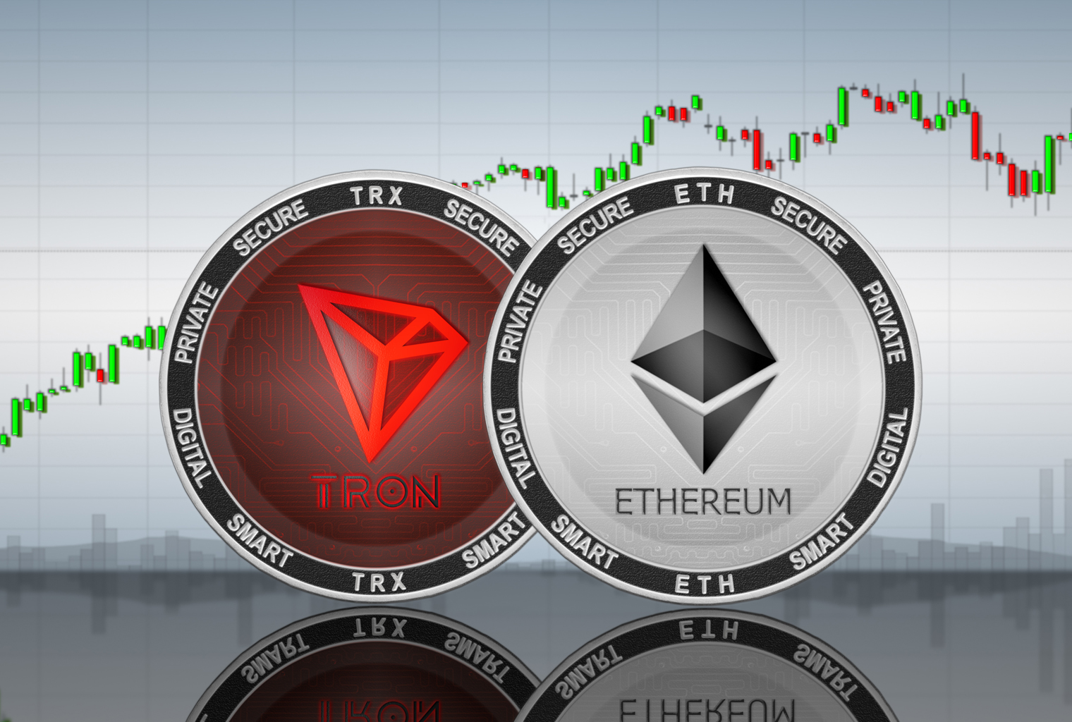 Ethereum and USDT logos