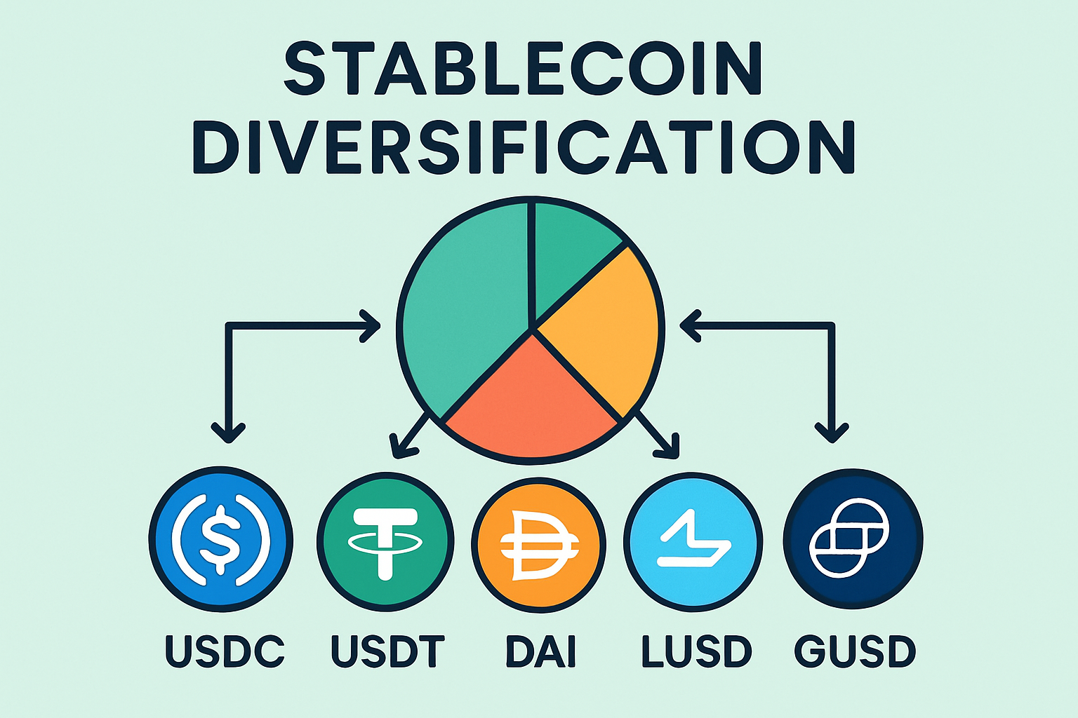 stablecoin diversification USDC USDT DAI LUSD GUSD