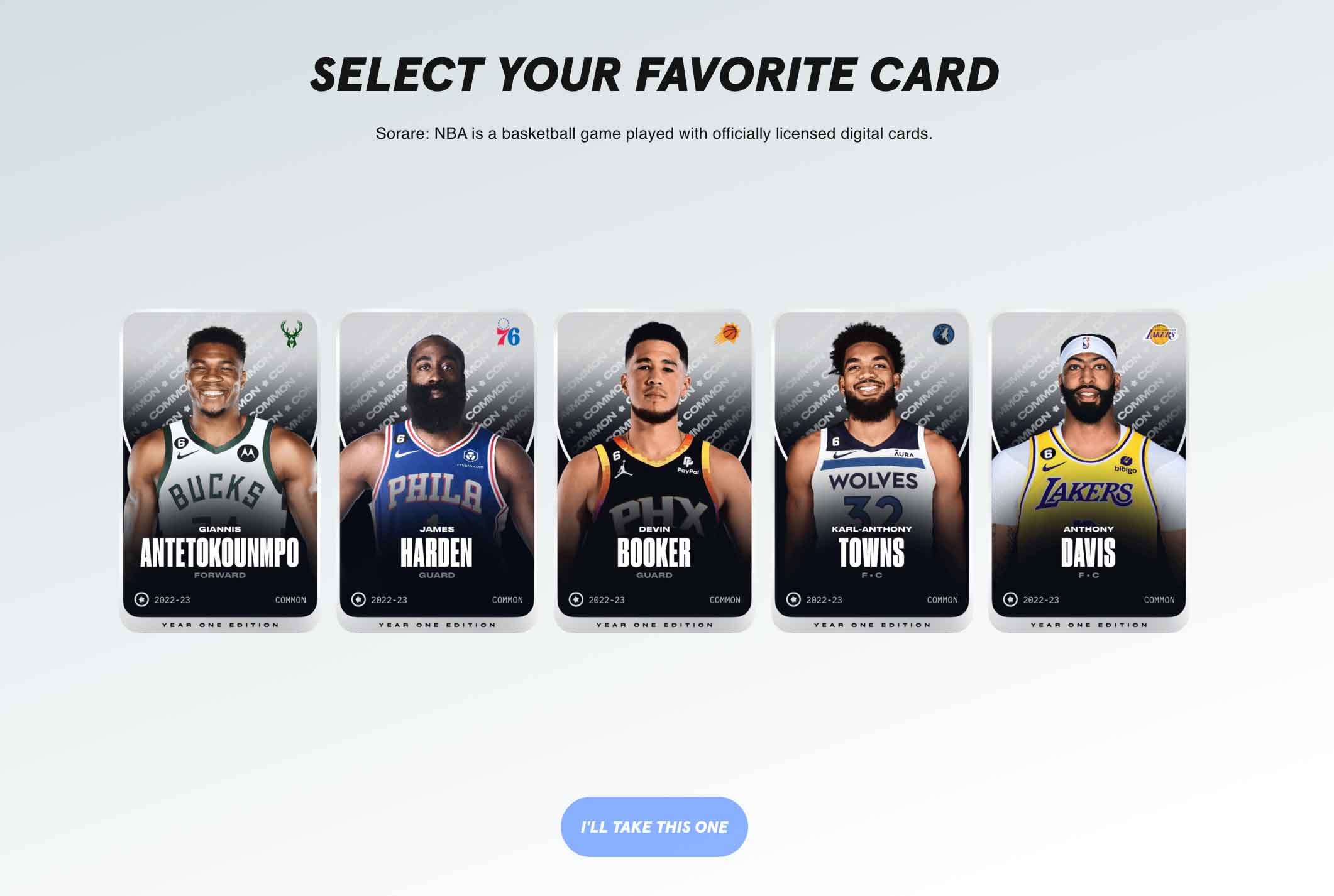 Sorare NBA player cards platform
