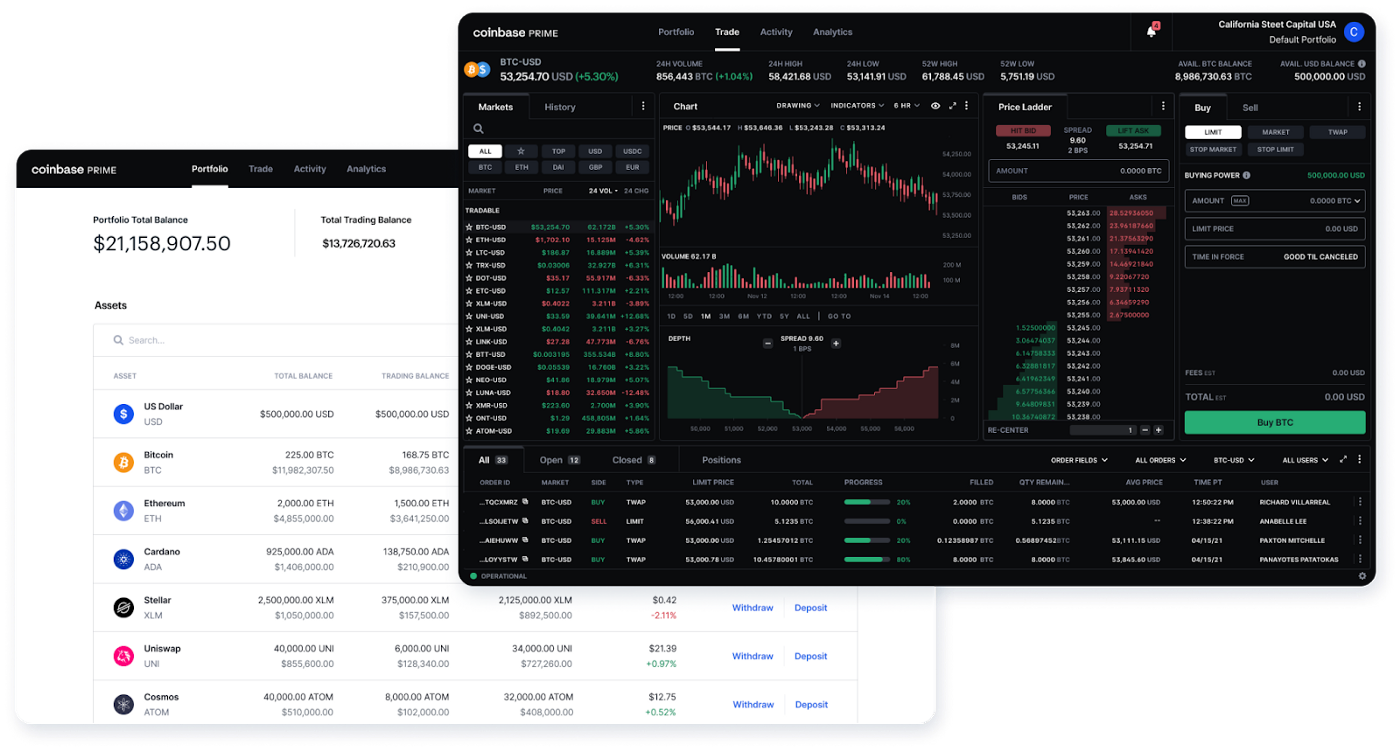 Coinbase Global Inc trading platform screenshot 2025