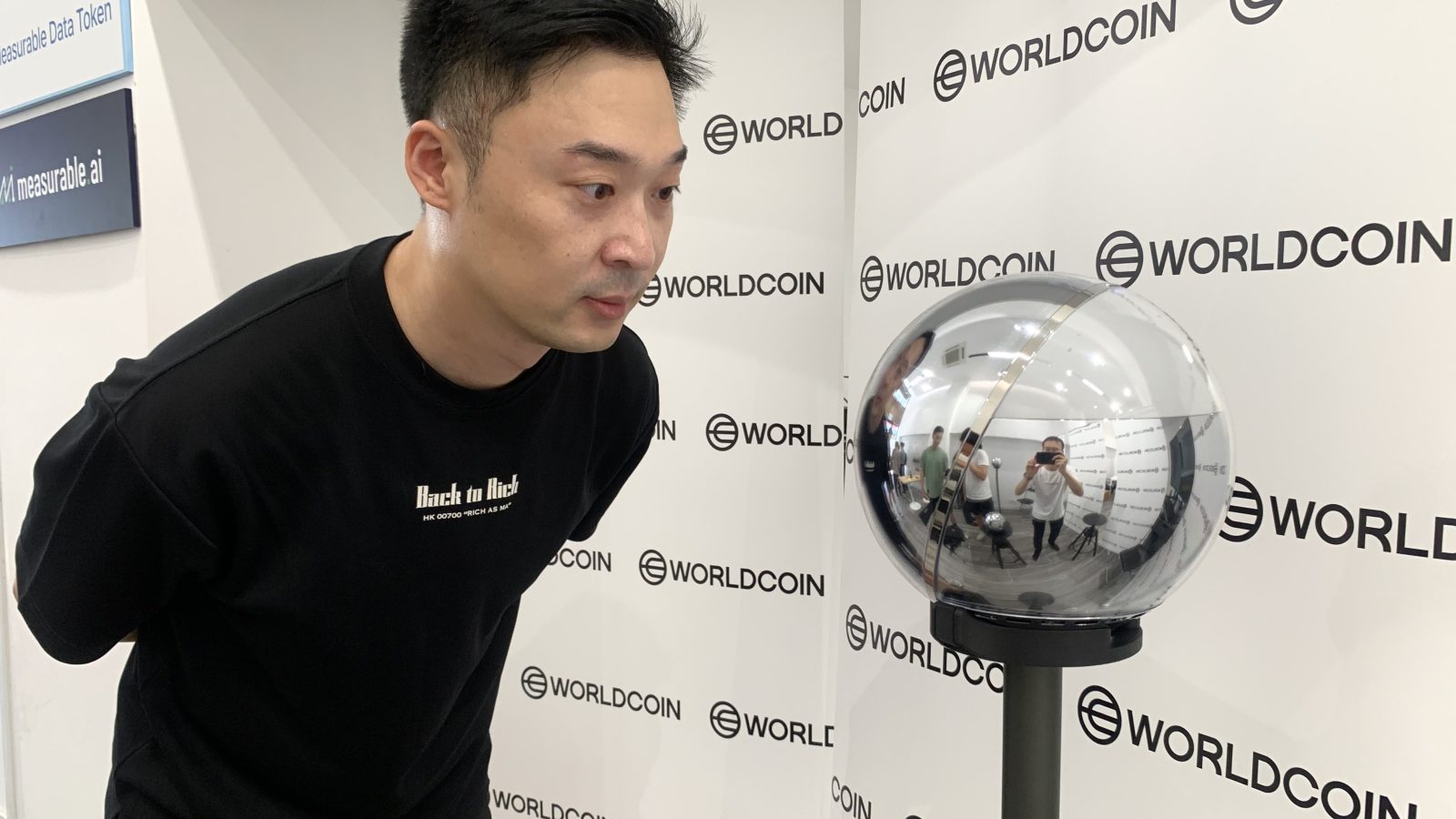 Worldcoin orb iris scanner