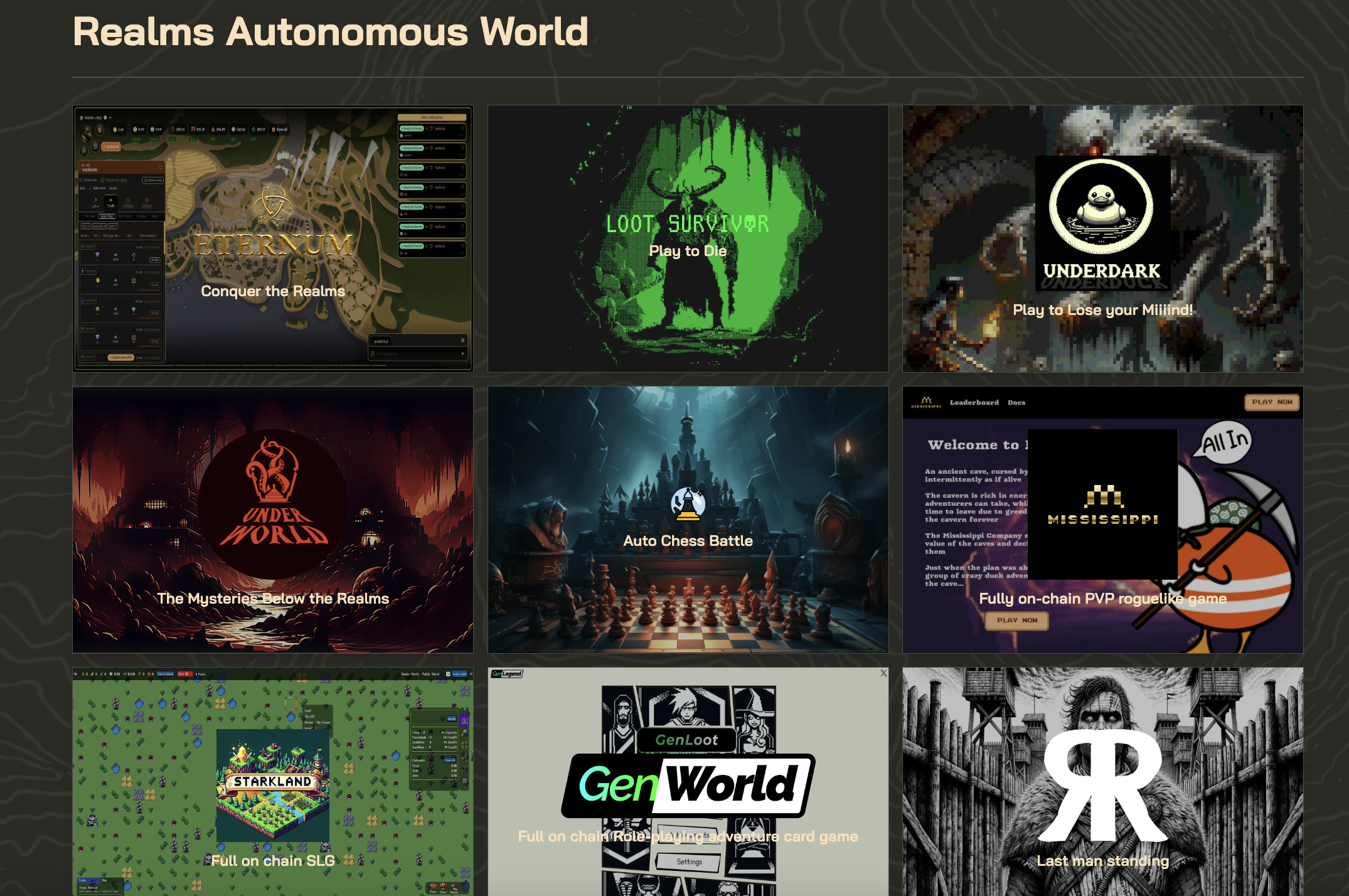 Realms Eternum Dojo StarkNet game