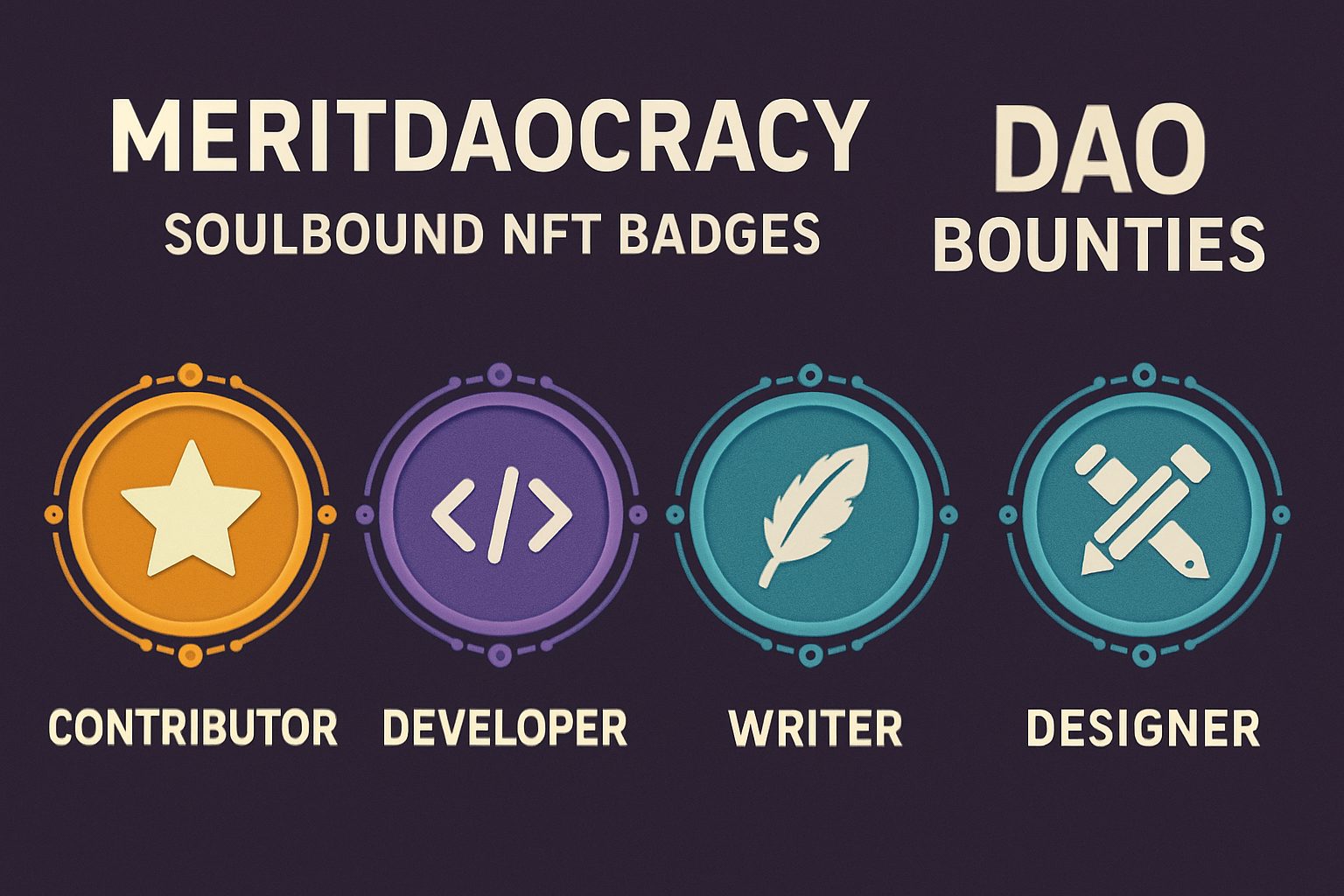 MeritDAOcracy soulbound NFT badges DAO bounties