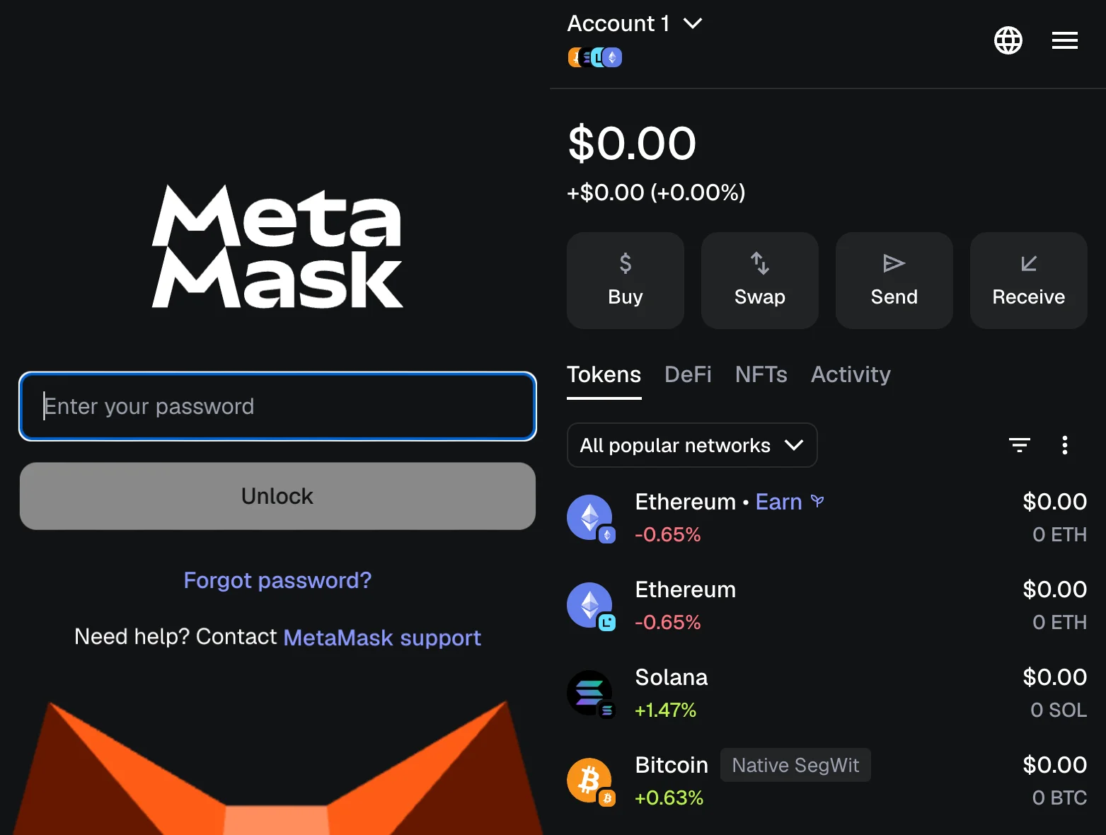 MetaMask L2 interface screenshot