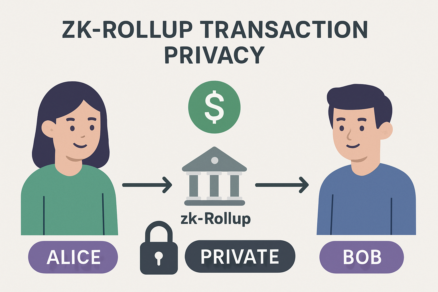 zk rollup transaction privacy infographic