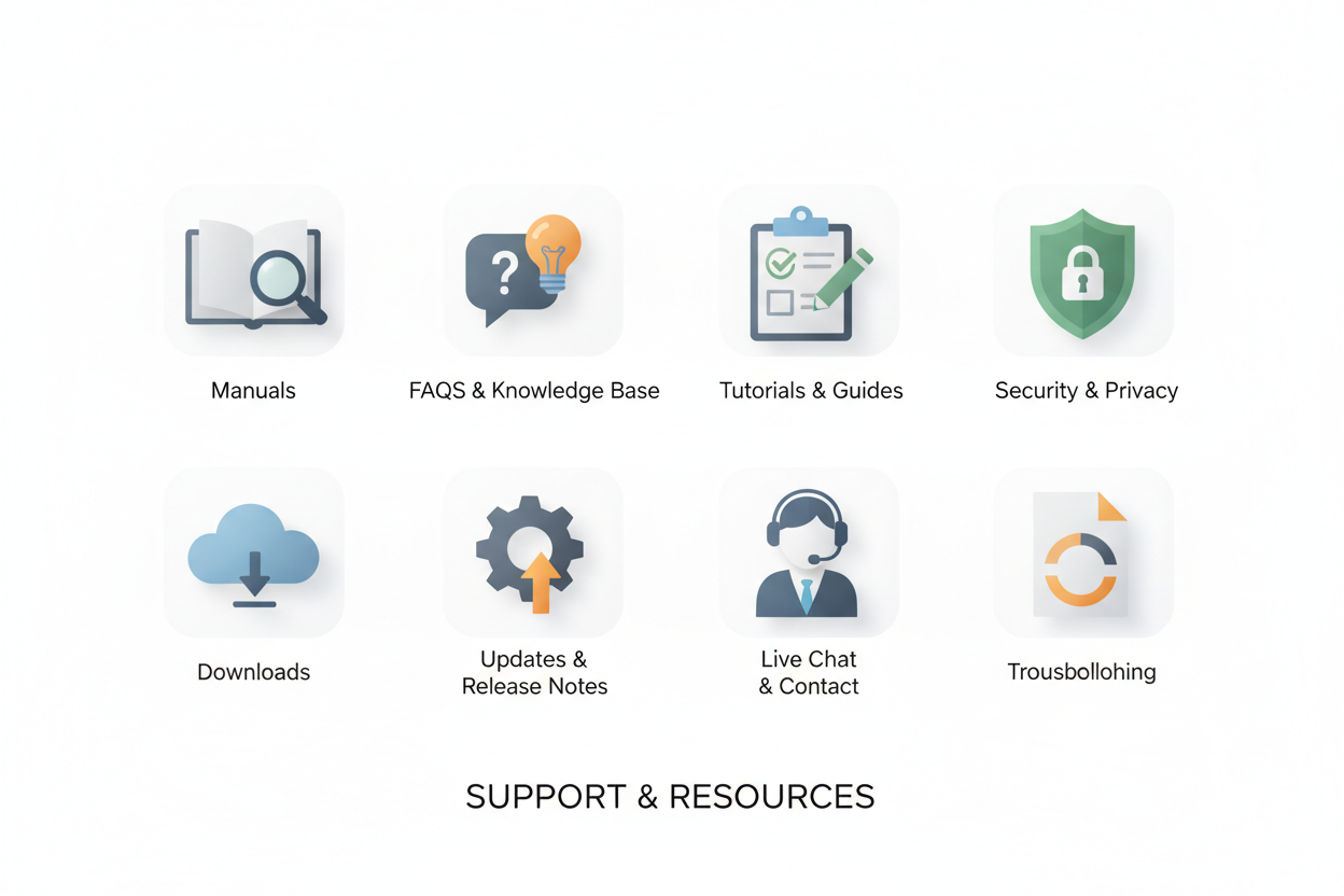 support documentation icons