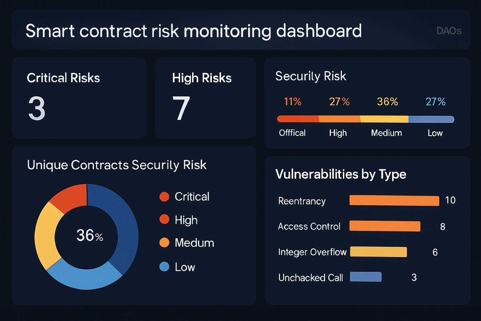 Smart contract risk monitoring dashboard for DAOs