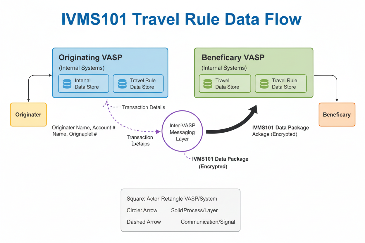 IVMS101 Travel Rule data flow diagram