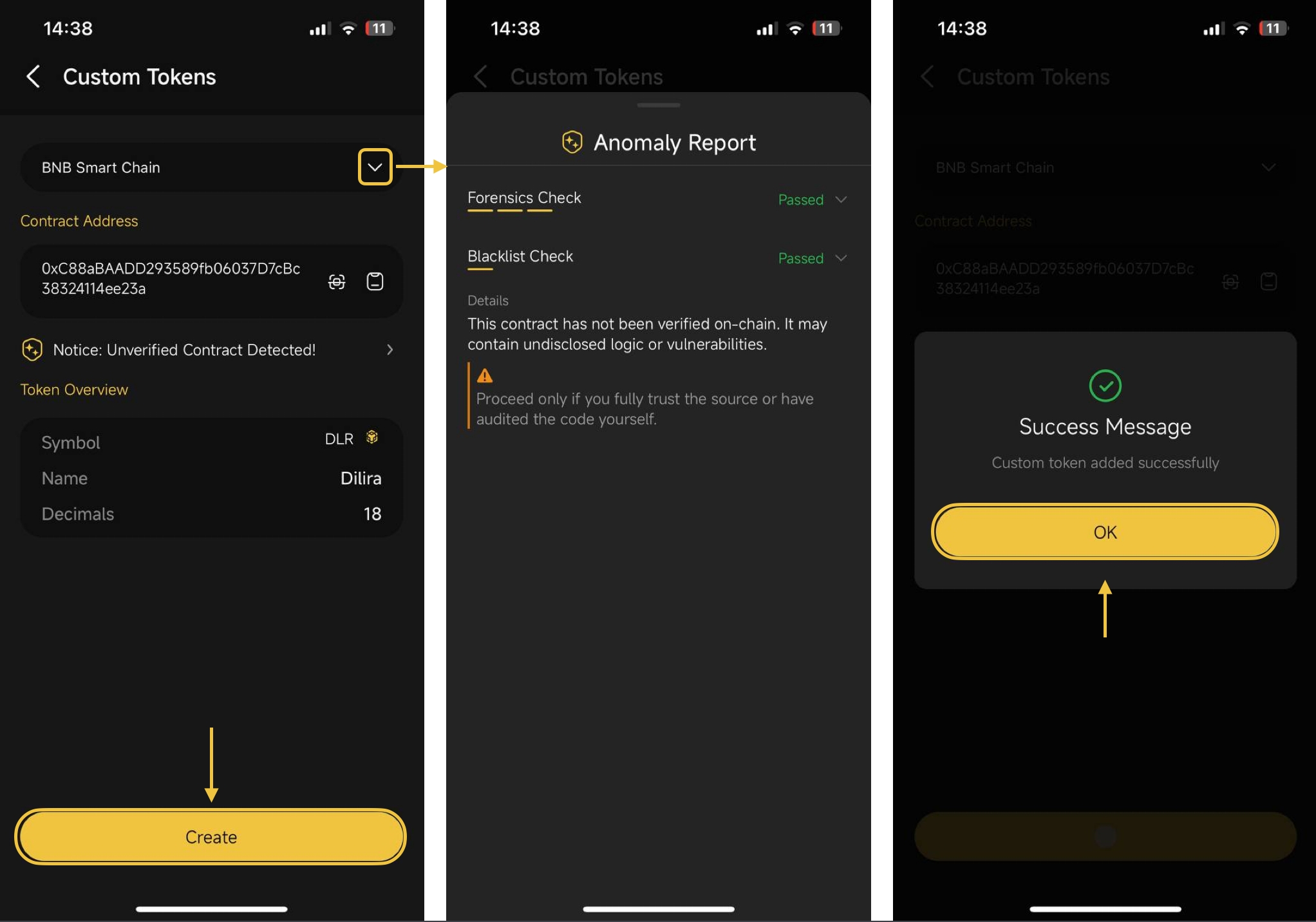 crypto wallet custom token approval