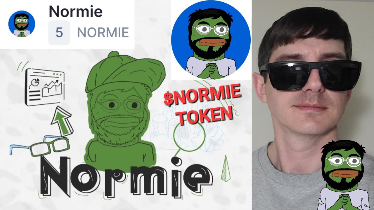 Normie NORMIE meme coin mascot cartoon face