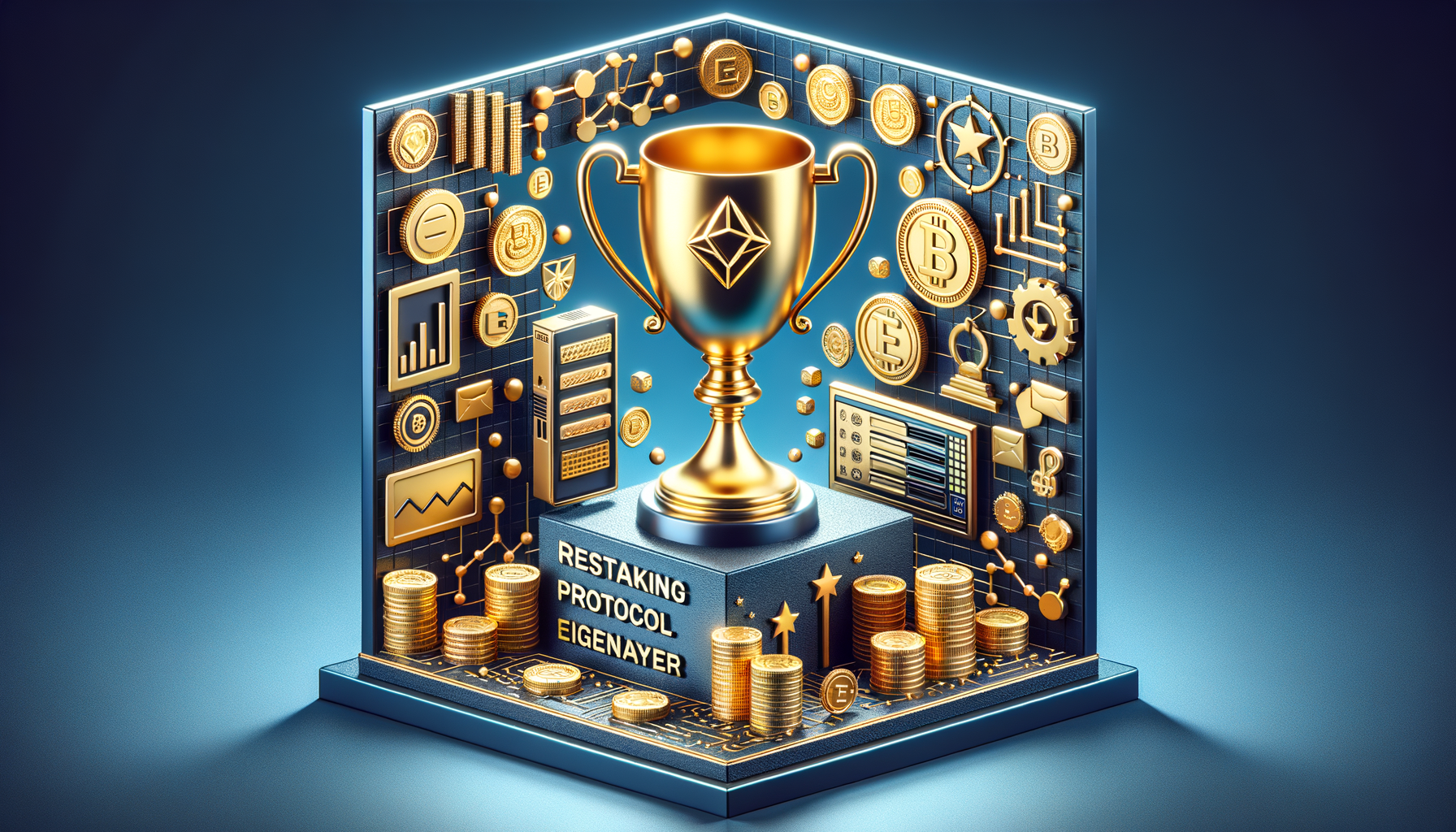 SOL cryptocurrency prize trophy