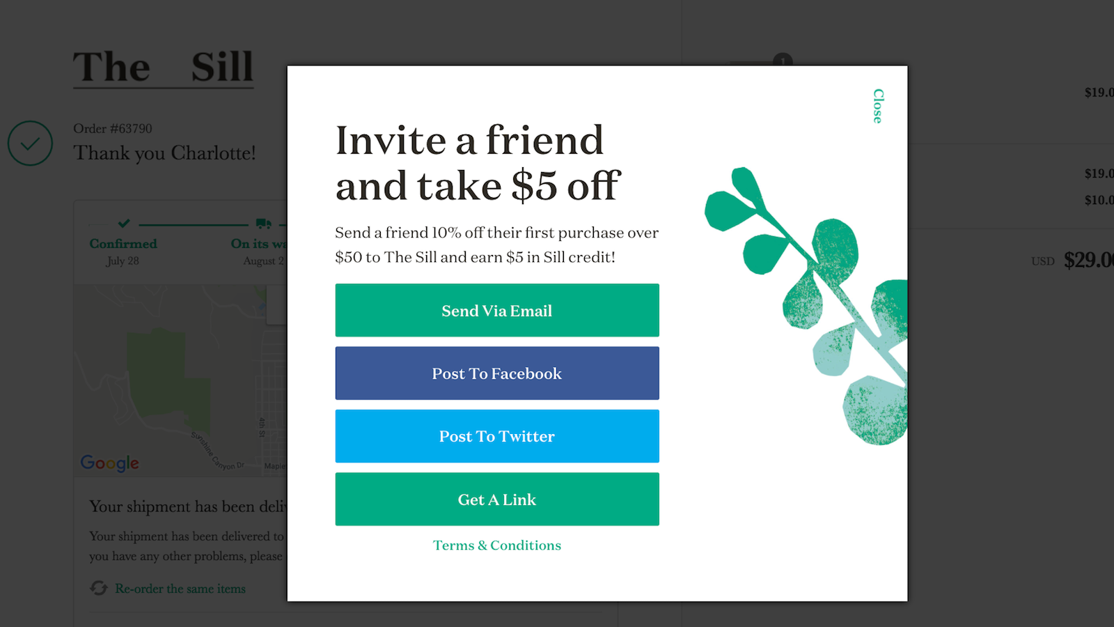 friend referral invitation screen