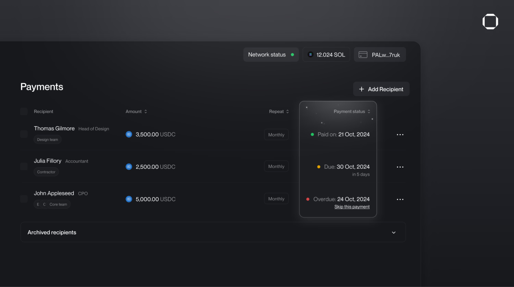 Fuse Wallet global payroll remittance Solana