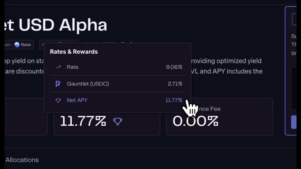 Aera Finance stablecoin vault dashboard