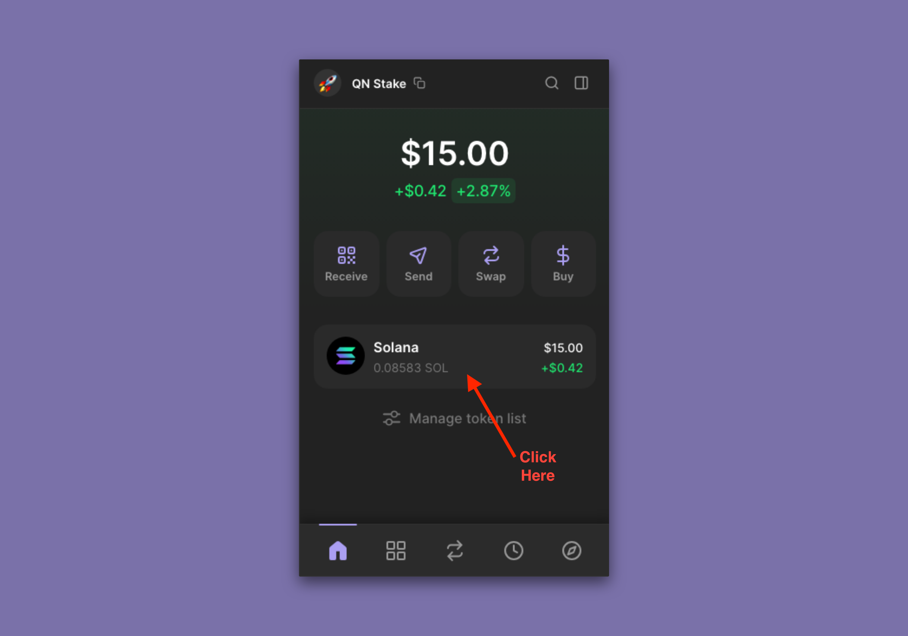 Backpack Wallet SOL staking interface