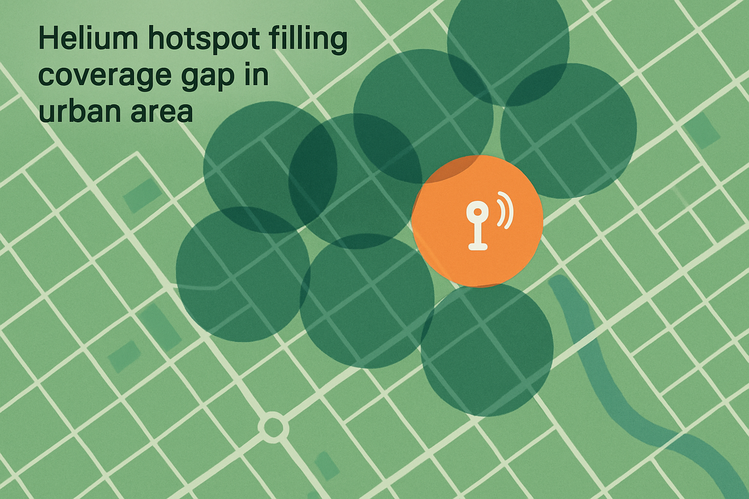 Helium hotspot filling coverage gaps urban area