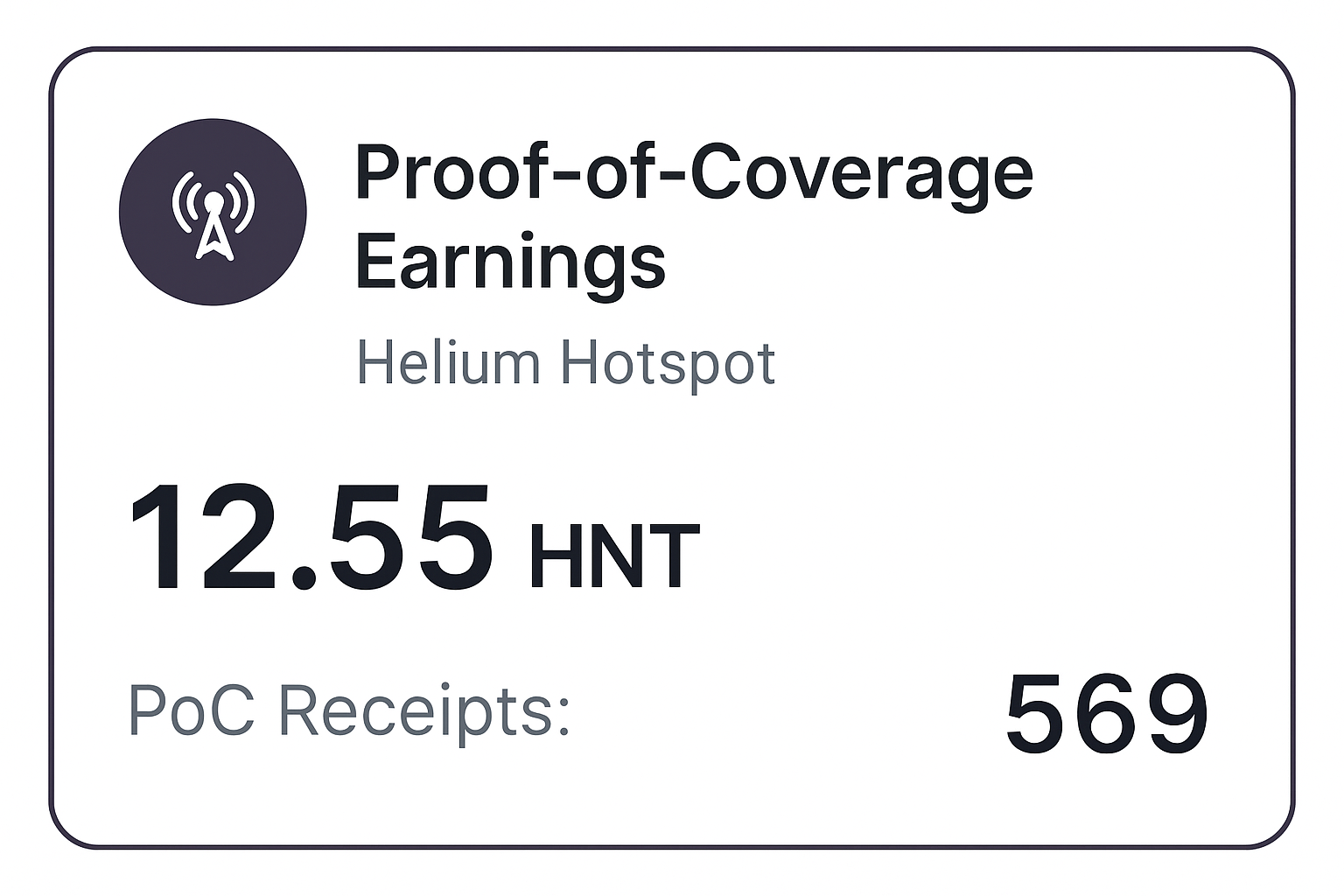 Helium hotspot HNT earnings Proof-of-Coverage