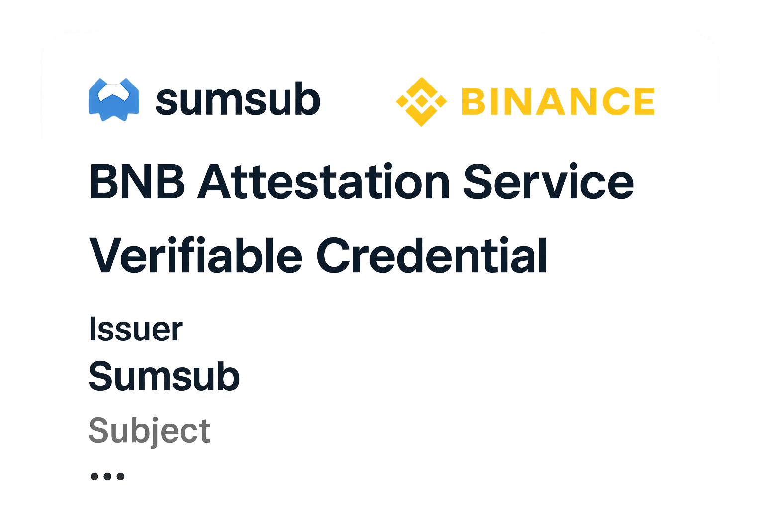 Sumsub Binance BNB Attestation Service verifiable credentials