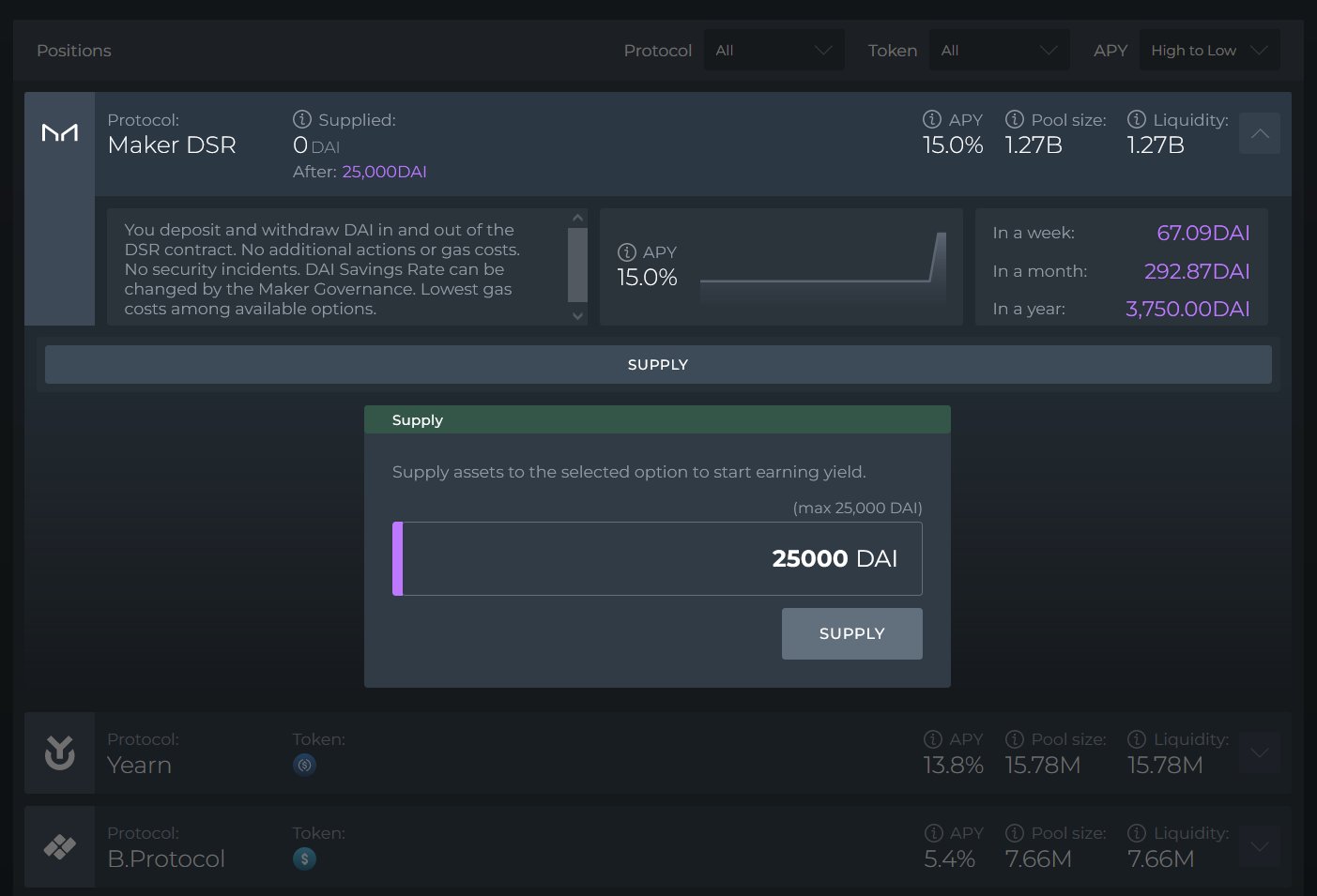MakerDAO sDAI DAI Savings Rate dashboard