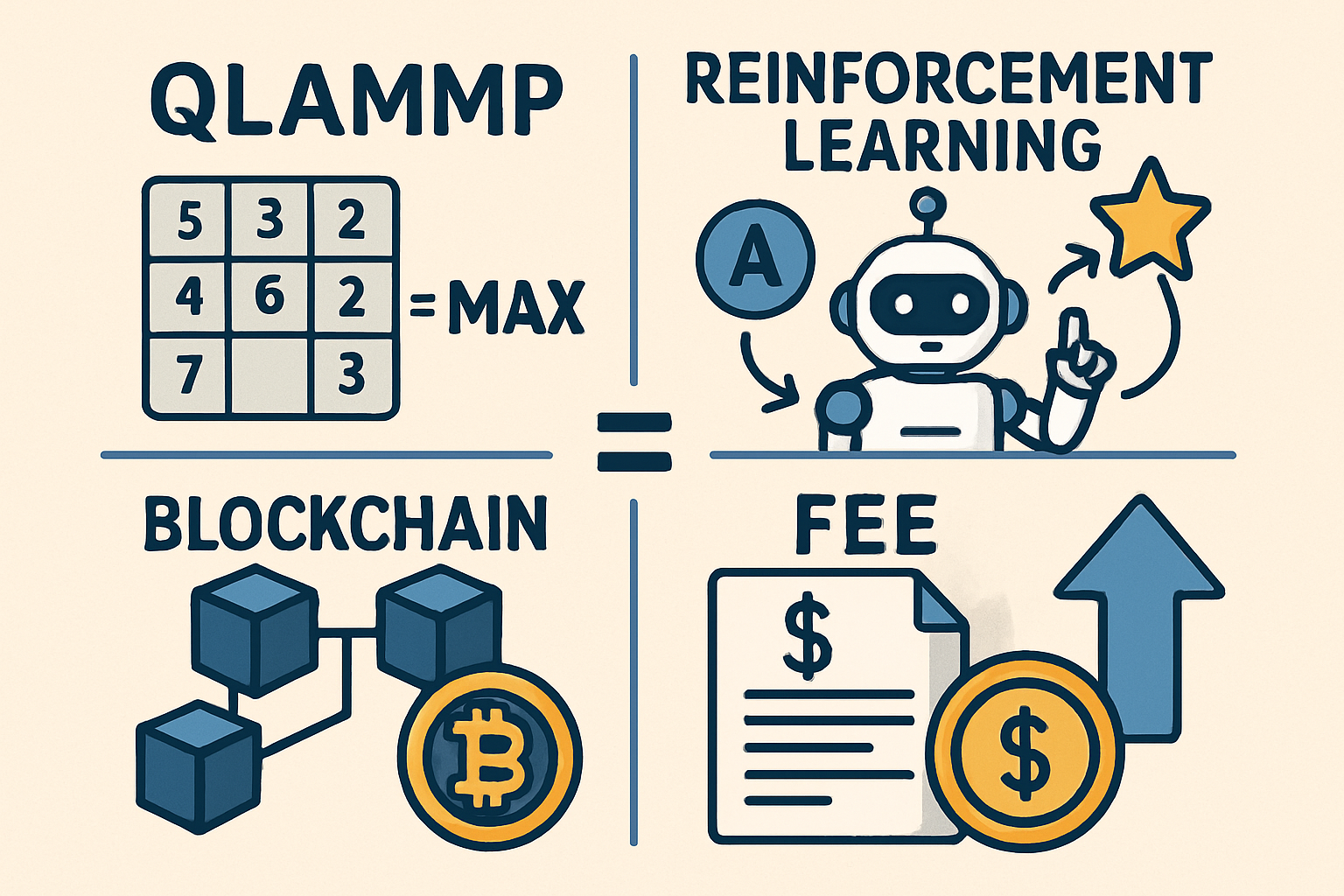 QLAMMP reinforcement learning blockchain fee