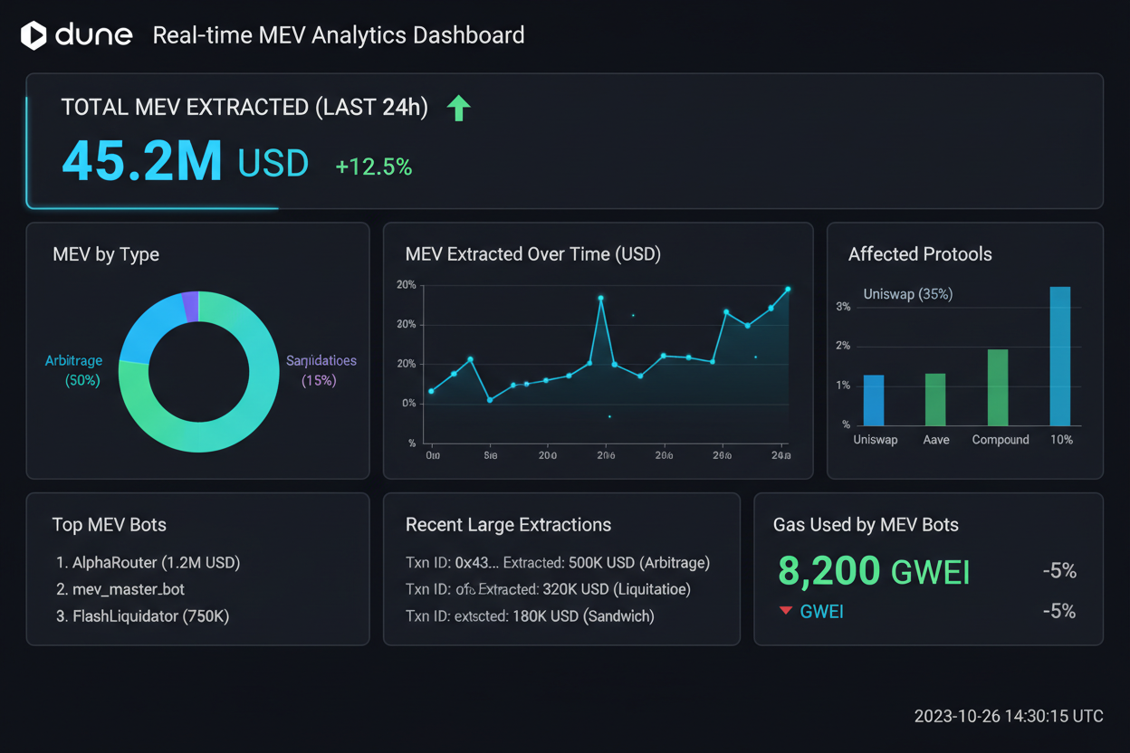 real-time MEV analytics dashboard Dune