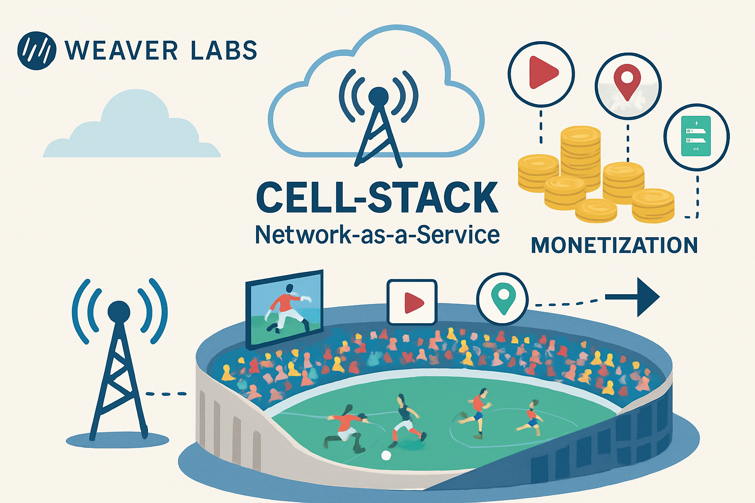 Weaver Labs Cell-Stack Network-as-a-Service stadium monetization