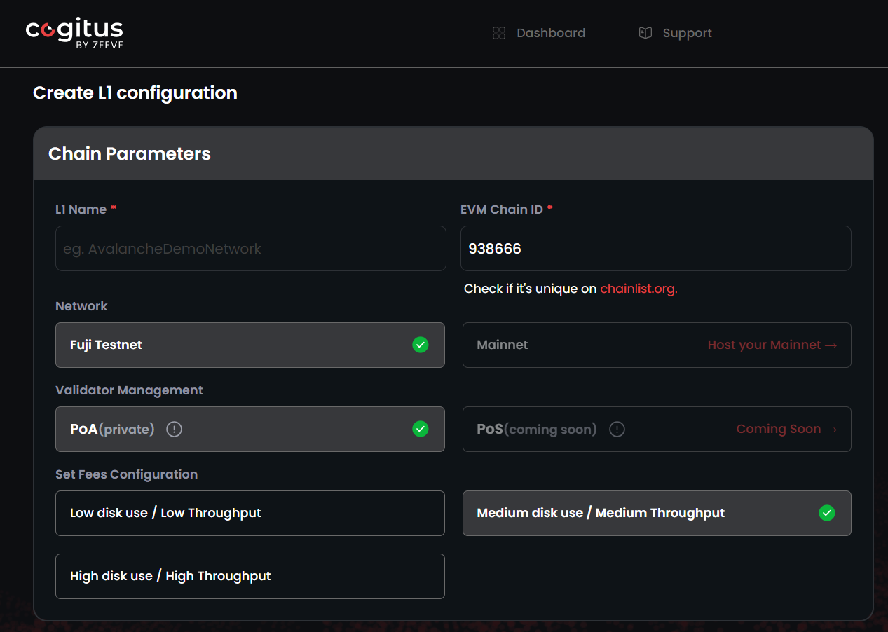 Zeeve RaaS deployment dashboard