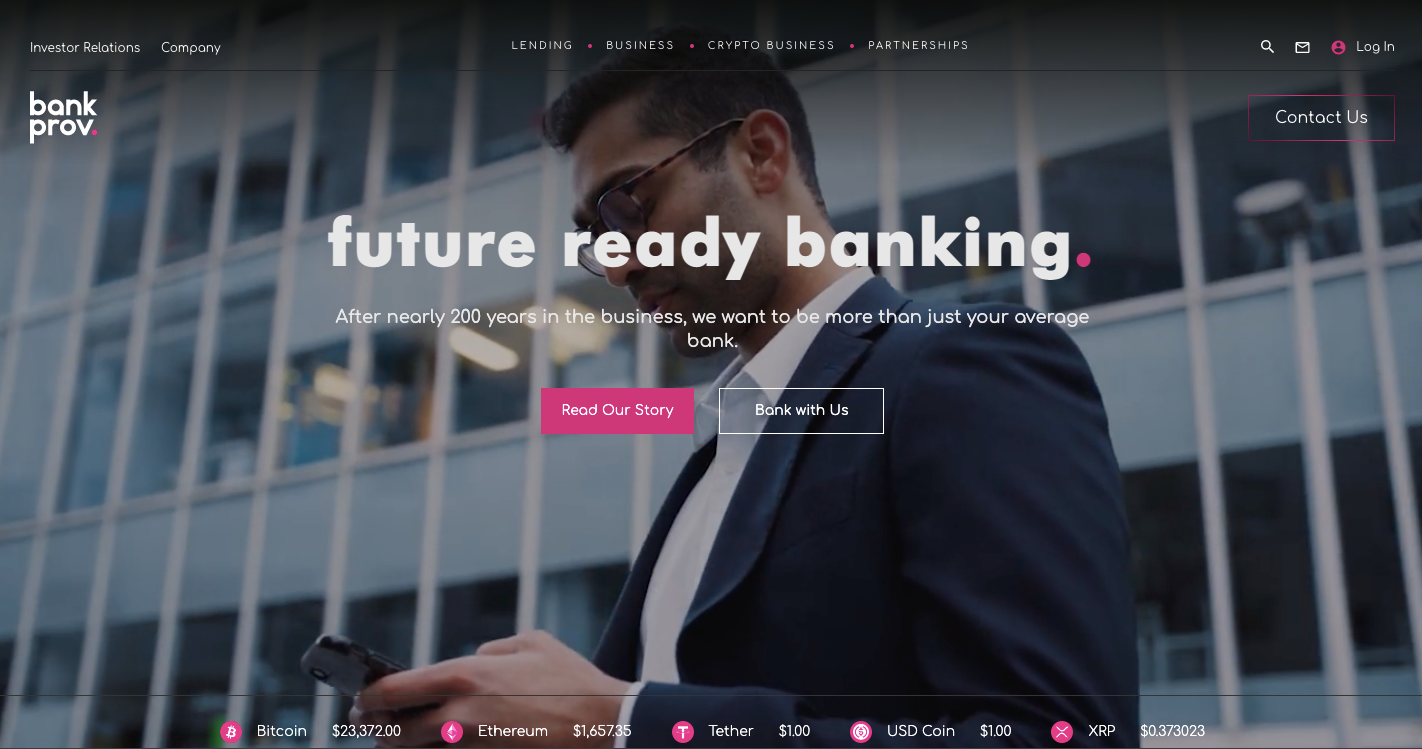 BankProv and Bankera crypto business account