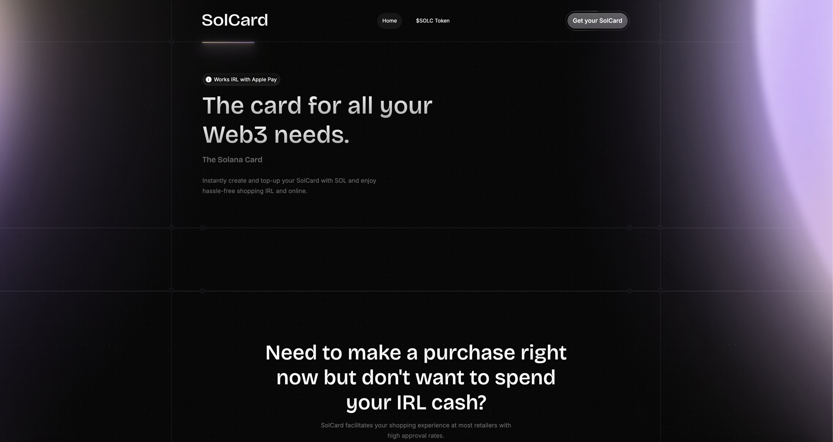 SolCard crypto debit card
