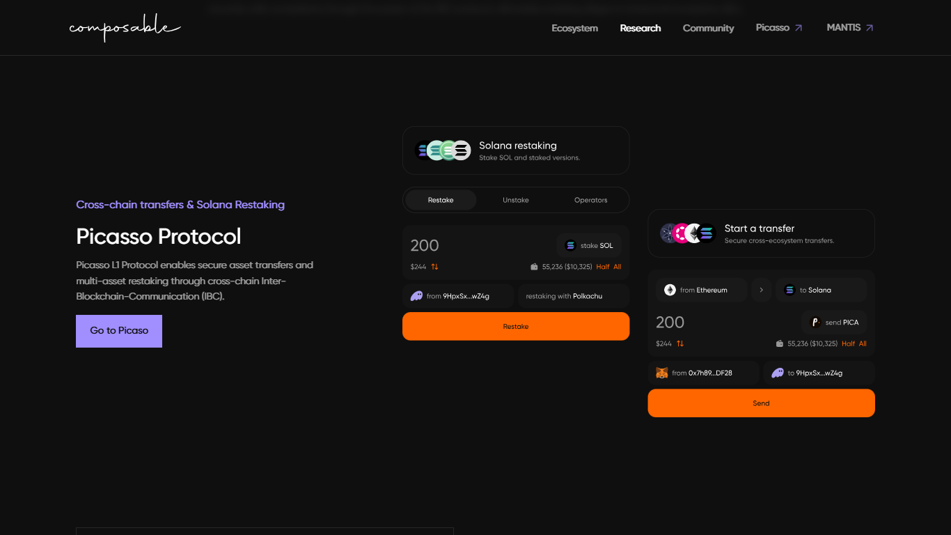 Restake.Finance Yield Aggregator platform interface