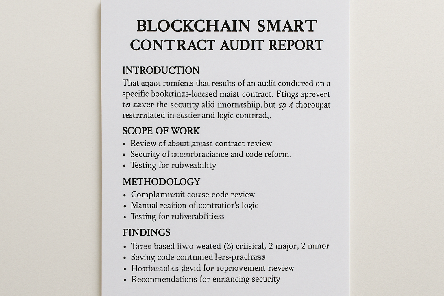 blockchain smart contract audit report