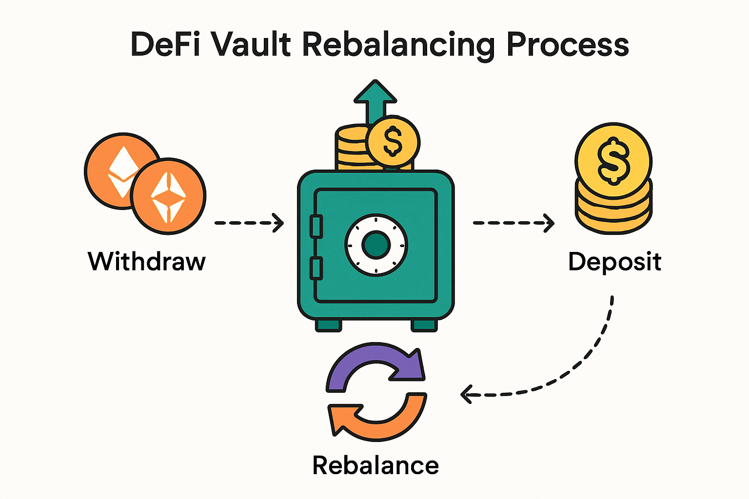 DeFi vault rebalancing process