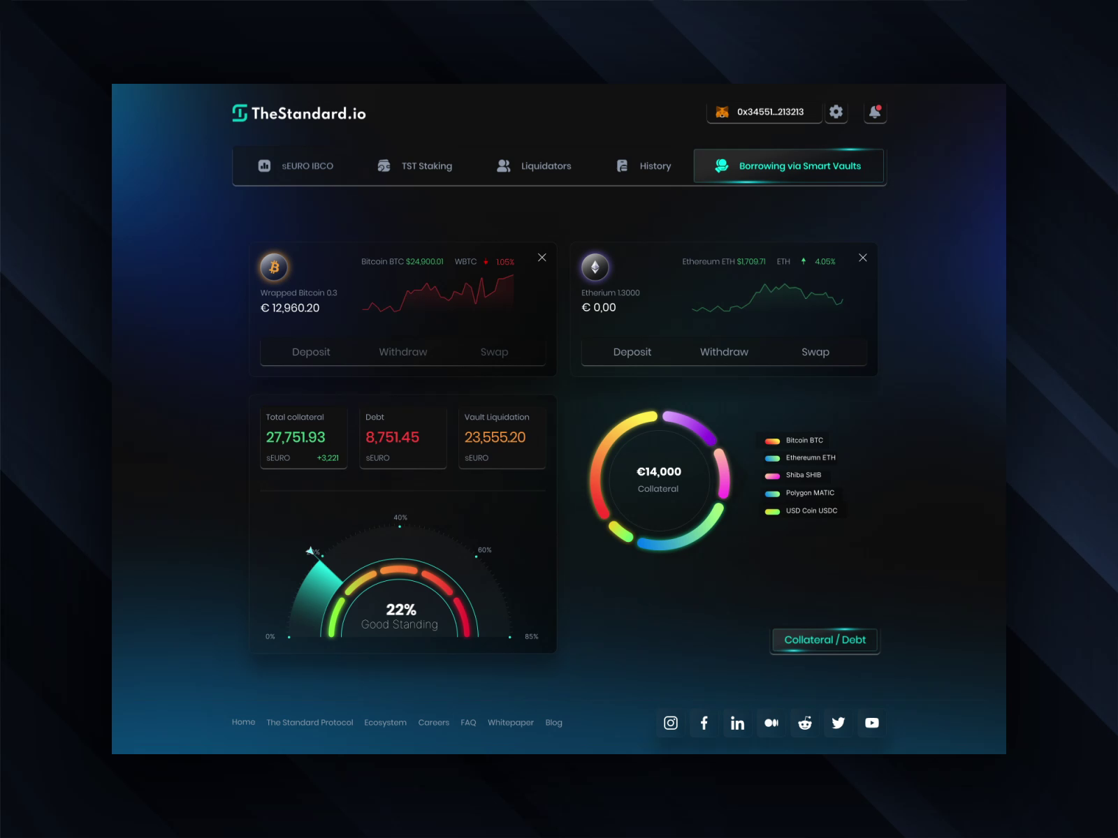 tokenized gold DeFi lending platform screenshot