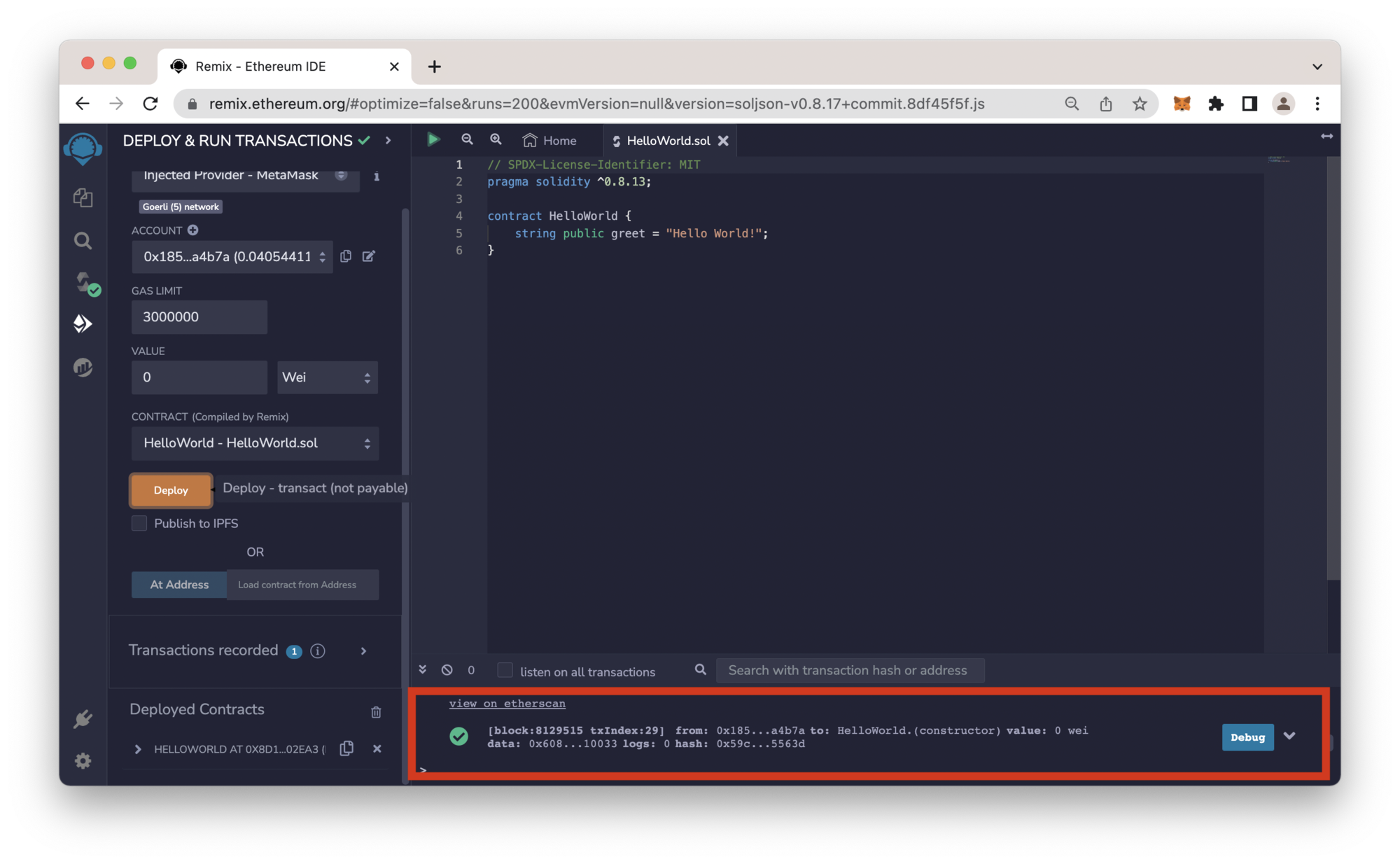 Ethereum smart contract code
