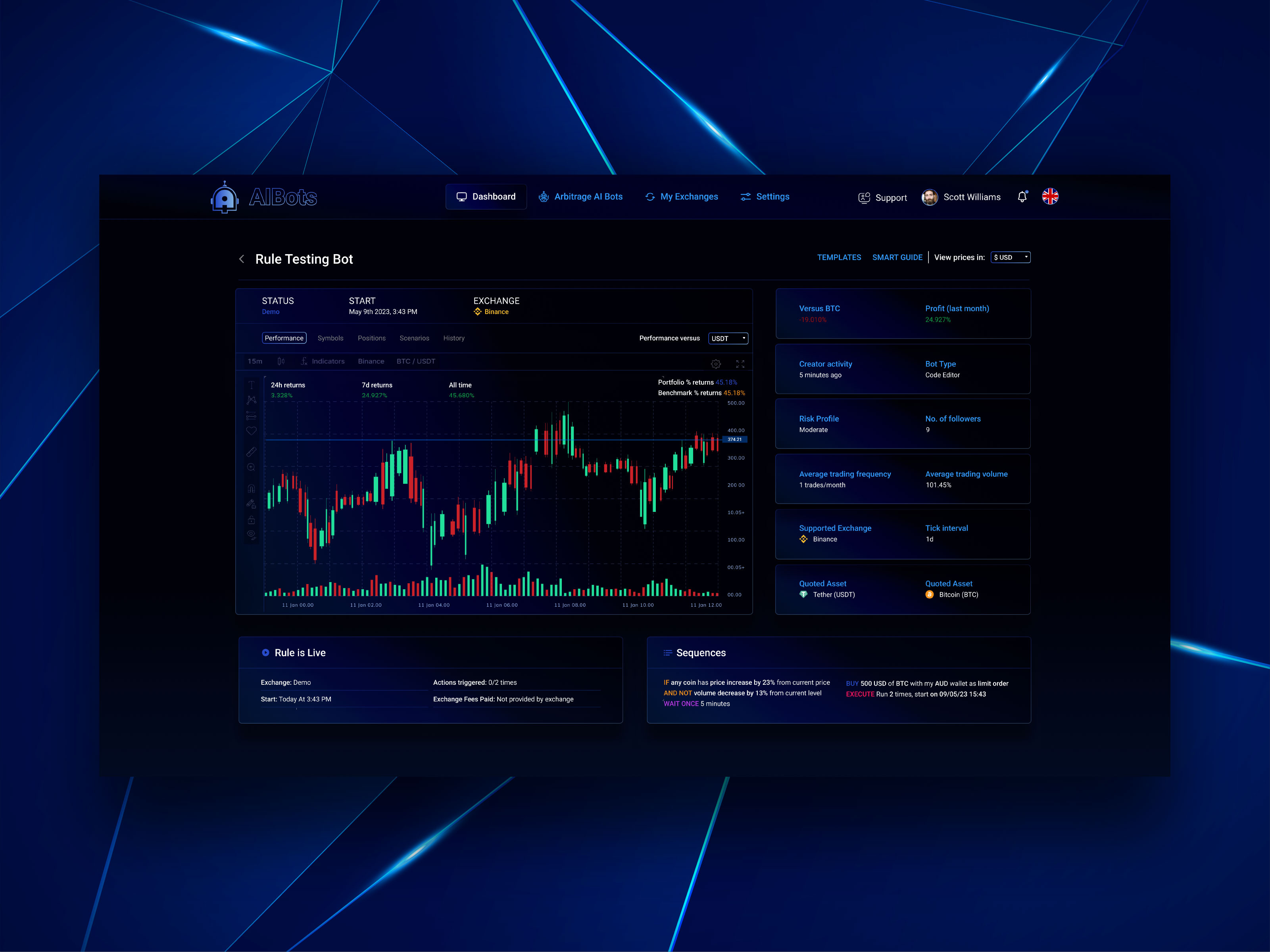 Higher Terminal trading dashboard screenshot