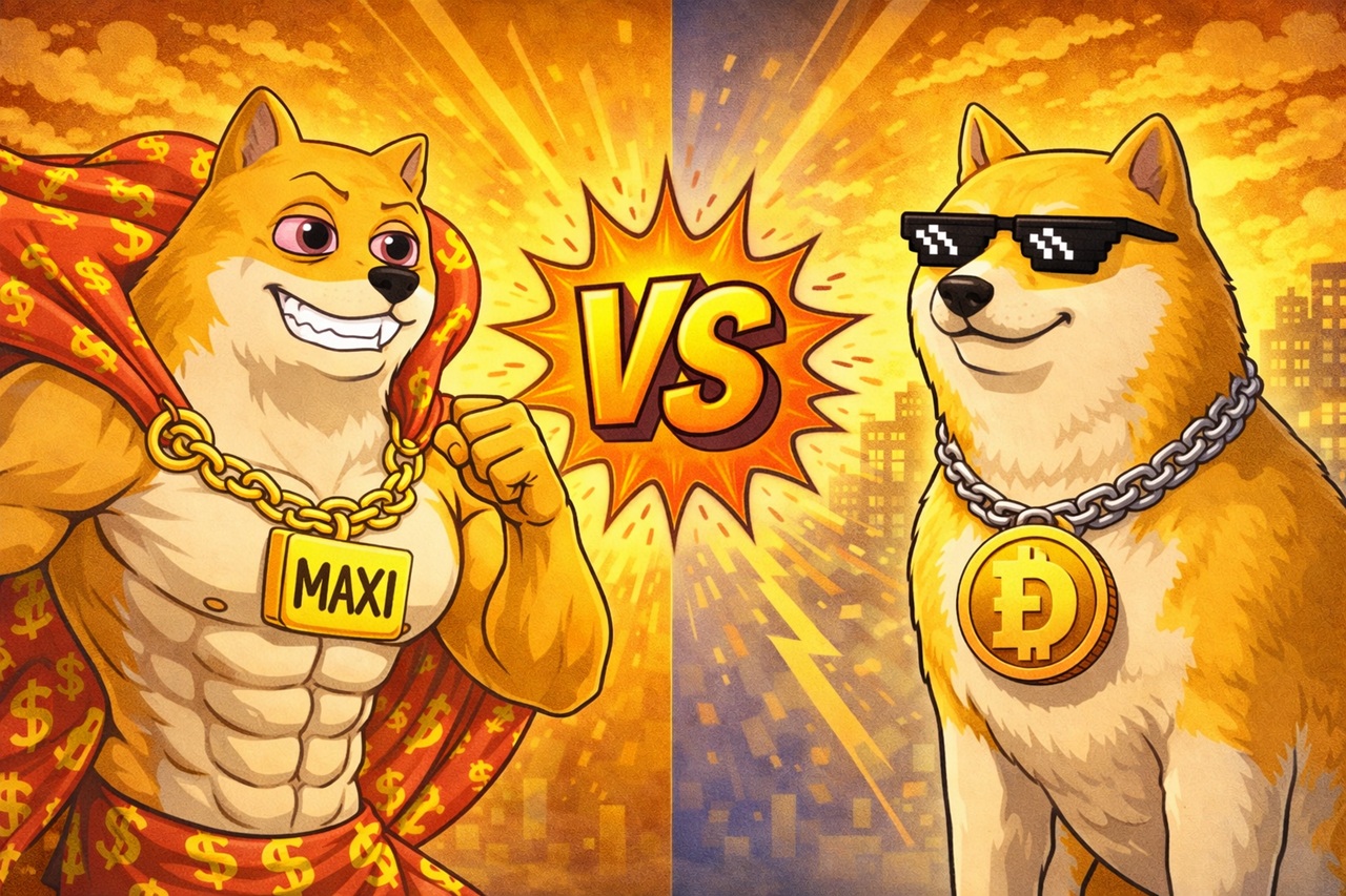 HODL meme with crypto coins DOGE XRP ADA